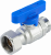 Кран шаровой FAR 3/4", НР-накидная гайка EPDM, син. бабочка, хром Кран шаровой FAR 3/4", НР-накидная гайка EPDM, син. бабочка, хром
